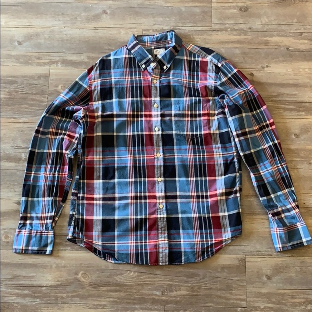 Men’s J. Crew Summer Plaid Shirt Size Large
